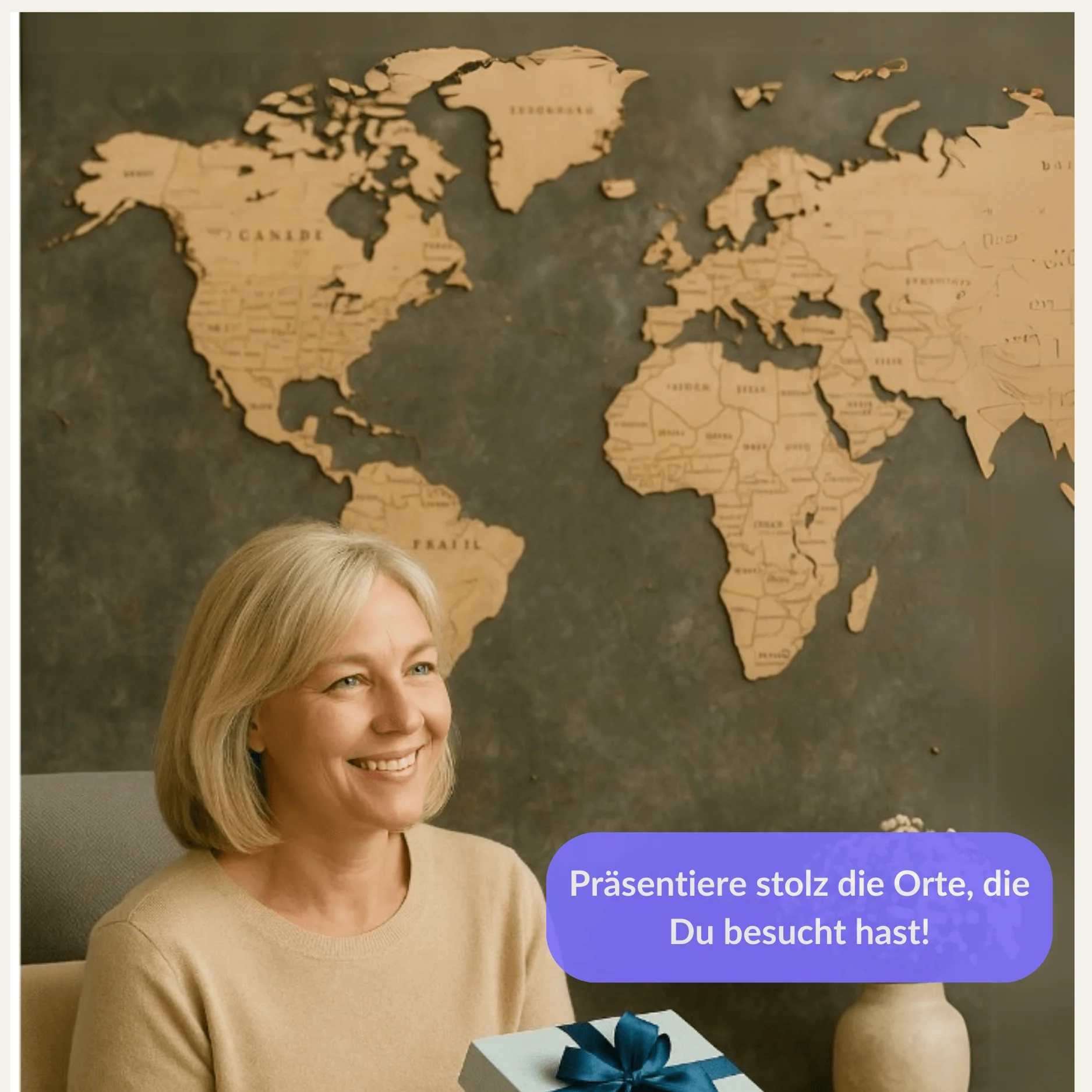 Mehrfarbige Holz Weltkarten - Image 3