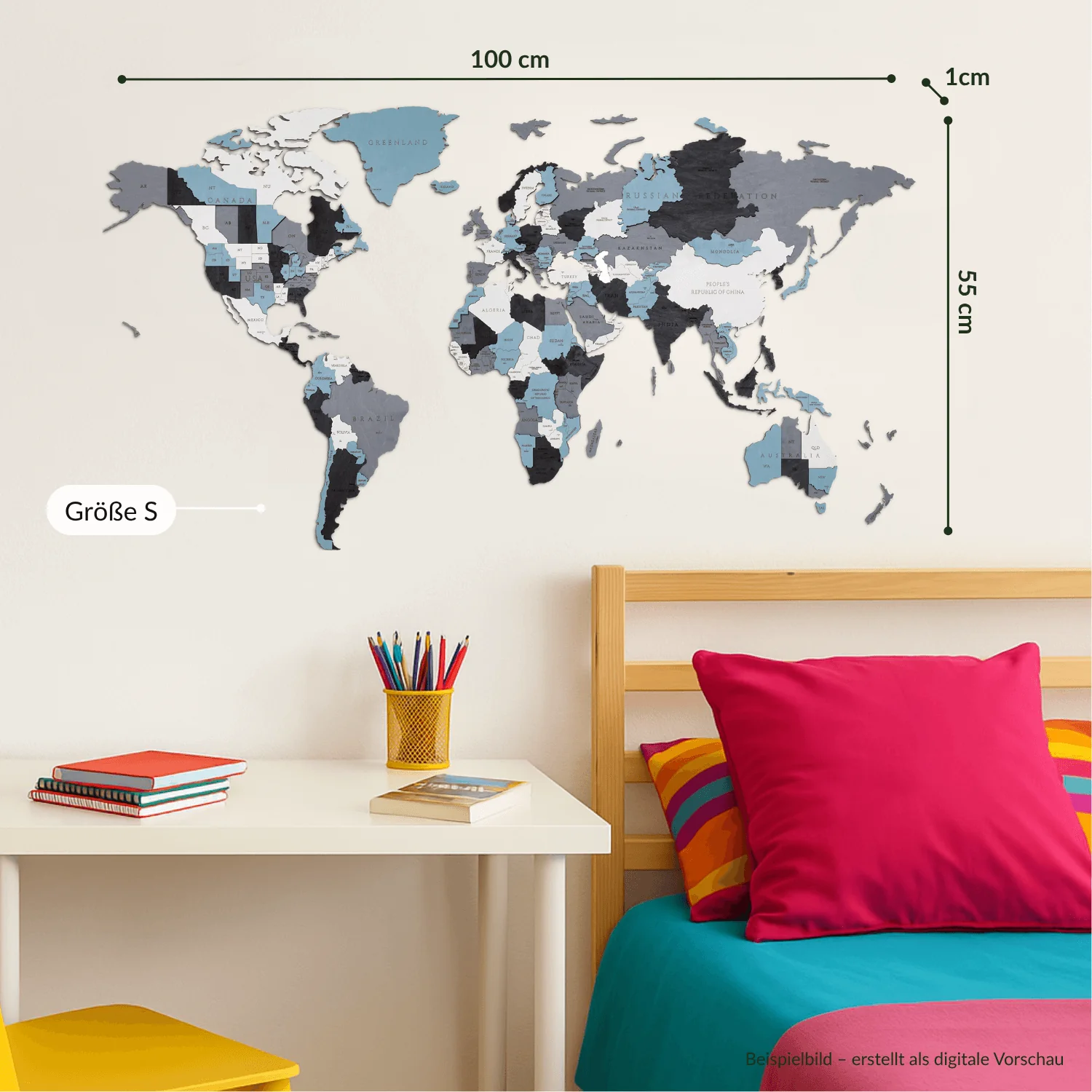 Mehrfarbige Holz Weltkarten - Image 30