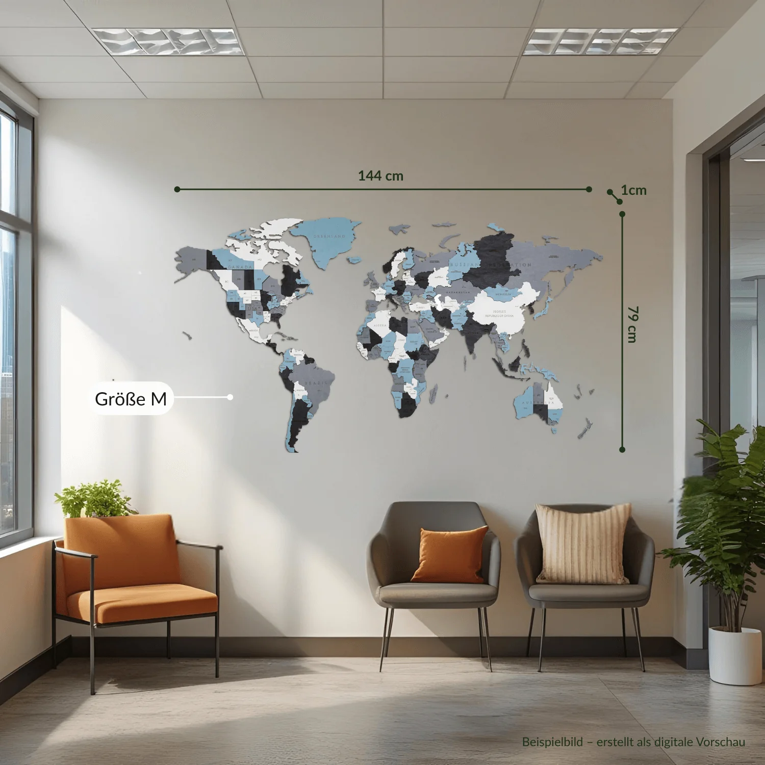 Mehrfarbige Holz Weltkarten - Image 31