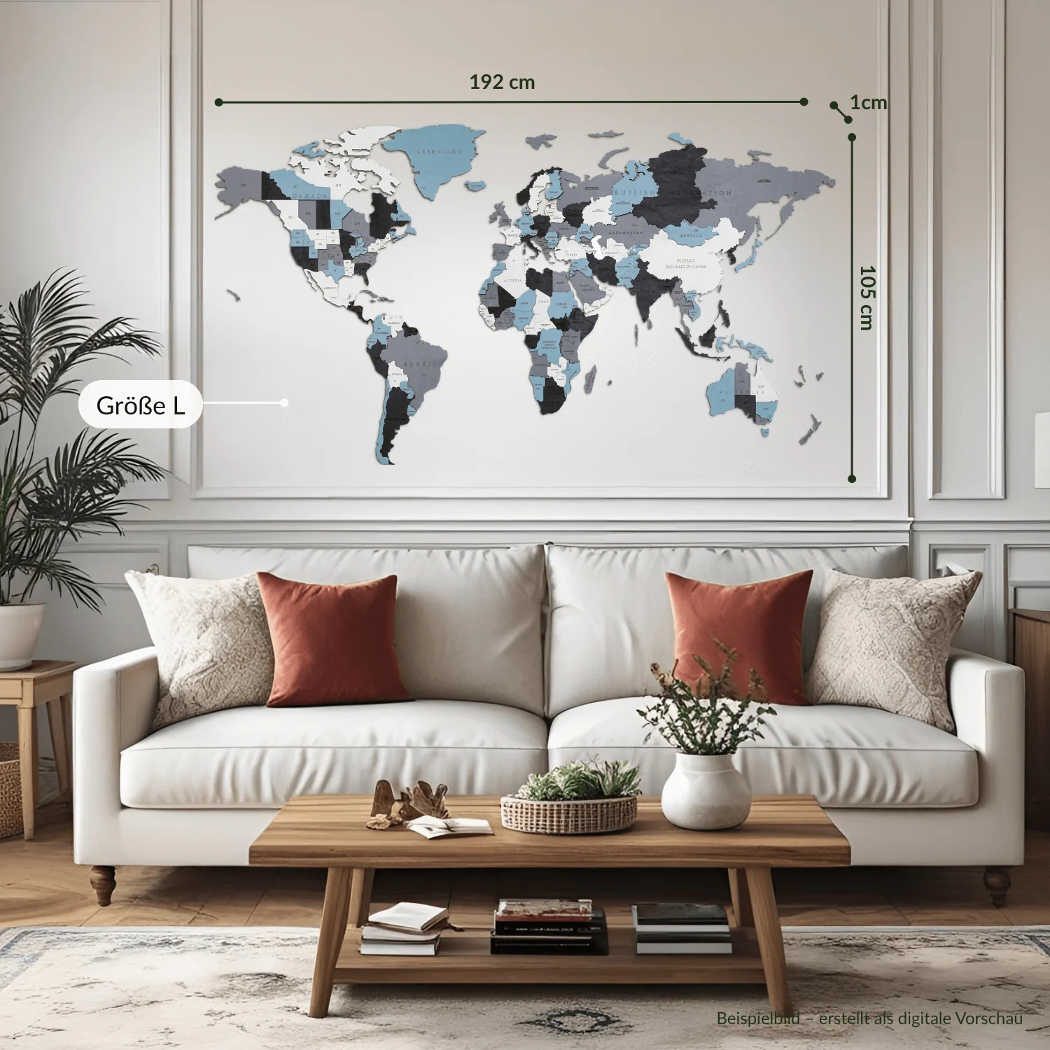 Mehrfarbige Holz Weltkarten - Image 32