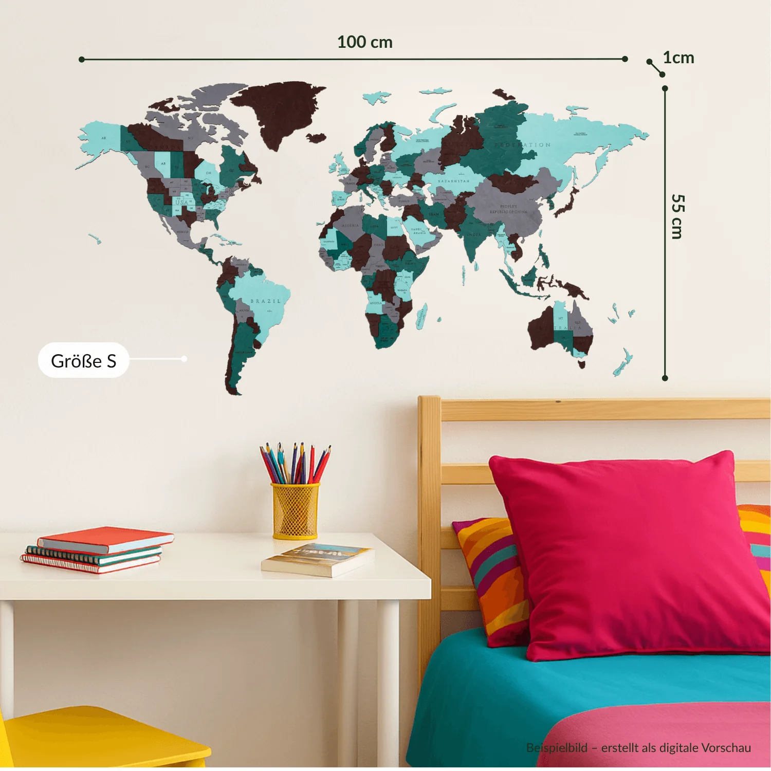 Mehrfarbige Holz Weltkarten - Image 37