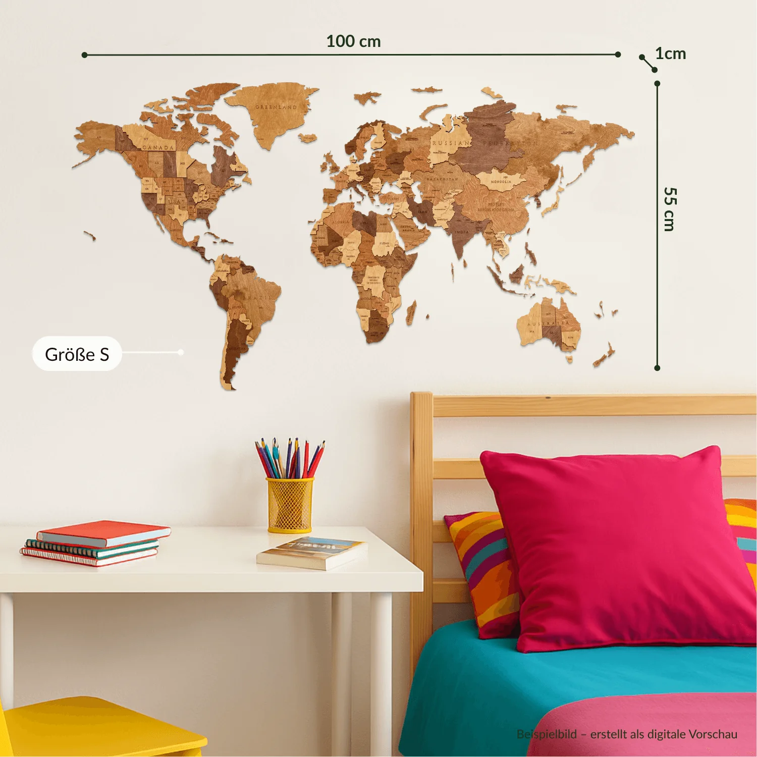 Mehrfarbige Holz Weltkarten - Image 40