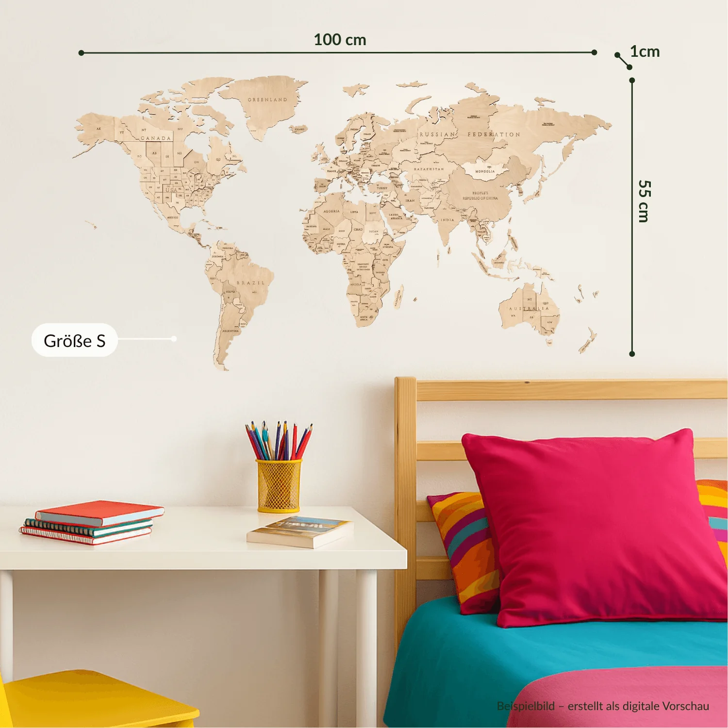 Mehrfarbige Holz Weltkarten - Image 43