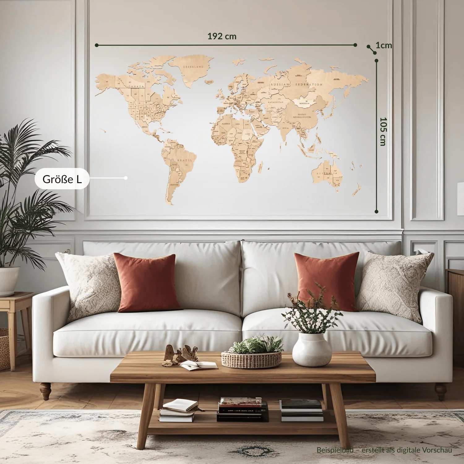 Mehrfarbige Holz Weltkarten - Image 45