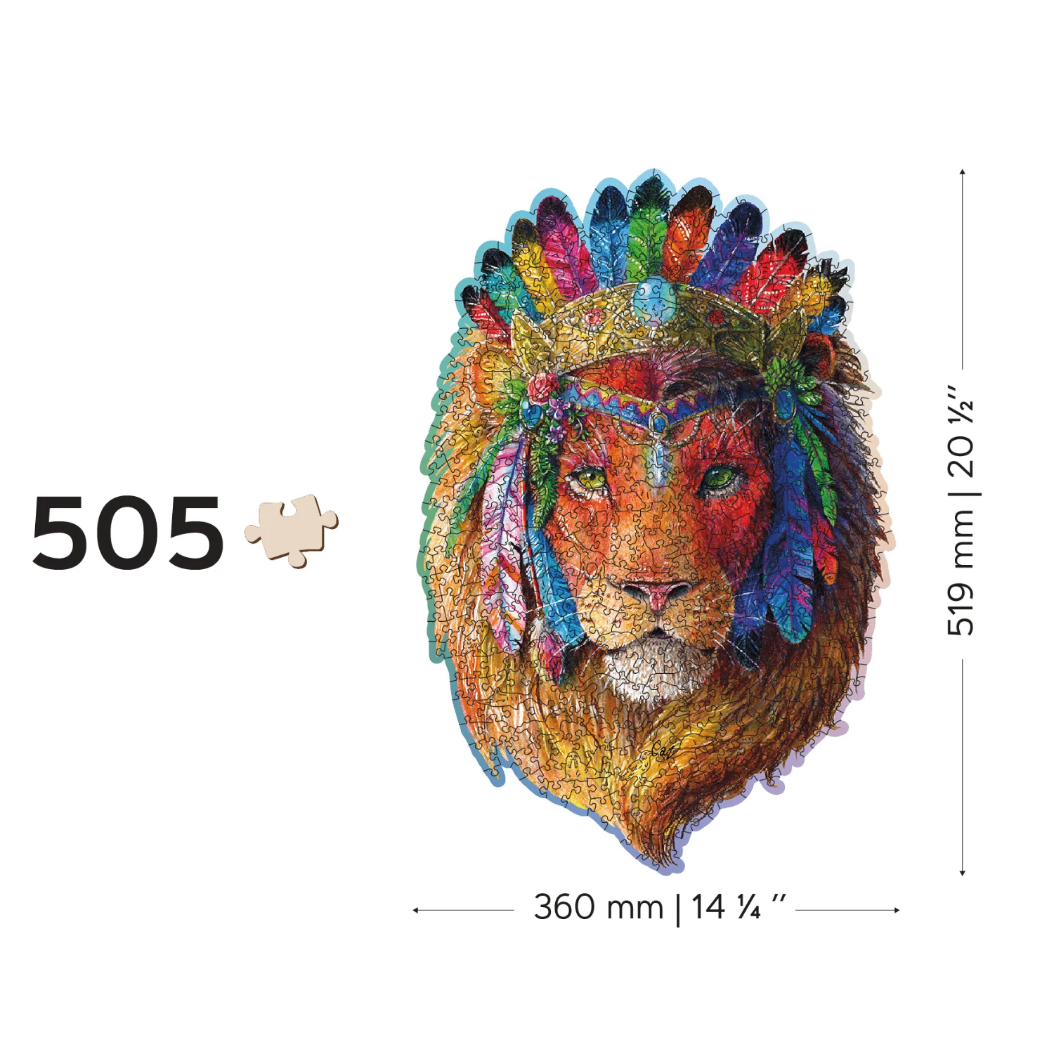 Mystischer Löwe Puzzle | Holz Puzzle - Image 3